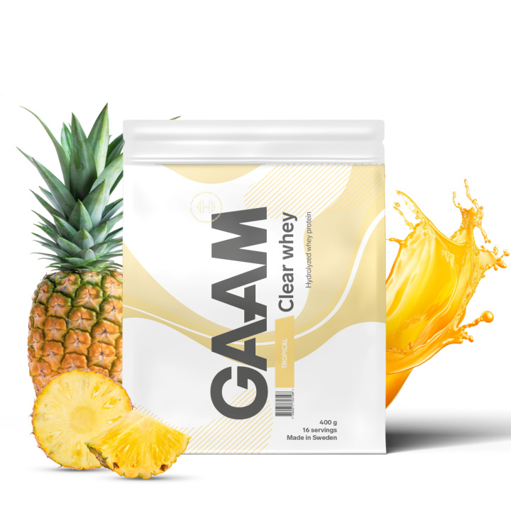 GAAM Clear Whey 400 g Tropical in the group Protein / Clear Whey at Gaamnutrition.com (Proteinbolaget i Sverige AB) (PB-1531-4)