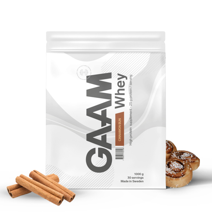 GAAM 100% Whey Premium 1 kg Cinnamon Bun in the group Protein / Whey at Gaamnutrition.com (Proteinbolaget i Sverige AB) (PB-1533-12)