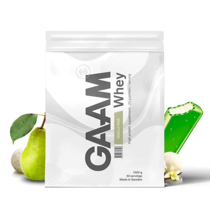 GAAM 100% Whey Premium 1 kg Vanilla Pear in the group Protein / Whey at Gaamnutrition.com (Proteinbolaget i Sverige AB) (PB-1533-1)