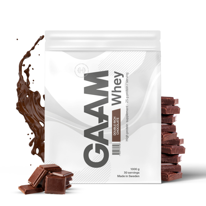 GAAM 100% Whey Premium 1 kg Double Rich Chocolate in the group Protein / Whey at Gaamnutrition.com (Proteinbolaget i Sverige AB) (PB-1533-25)