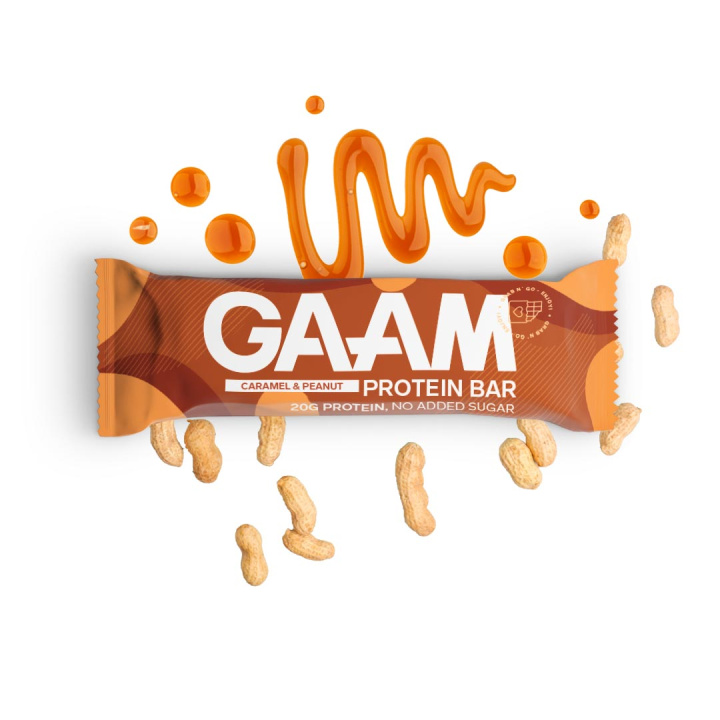 GAAM Protein bar 55 g Caramel & Peanut in the group Bars, Drinks & Snacks / Bars at Gaamnutrition.com (Proteinbolaget i Sverige AB) (PB-15478-1)