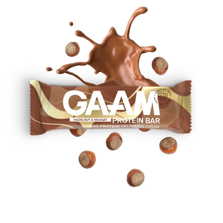 GAAM Protein bar 55 g Hazelnut & Nougat in the group Bars, Drinks & Snacks / Bars at Gaamnutrition.com (Proteinbolaget i Sverige AB) (PB-15478-3)