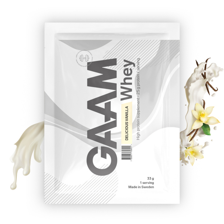 GAAM Whey 33 g Delicious Vanilla in the group Protein / Whey at Gaamnutrition.com (Proteinbolaget i Sverige AB) (PB-1555-2)