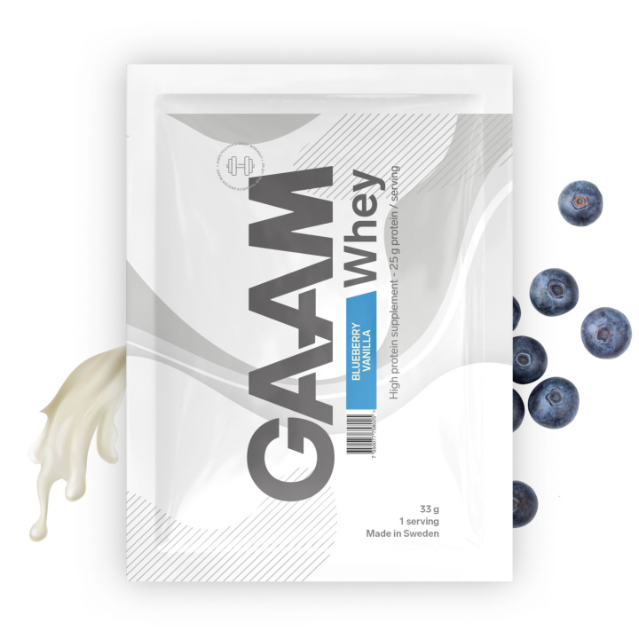 GAAM Whey 33 g Blueberry Vanilla in the group Protein / Whey at Gaamnutrition.com (Proteinbolaget i Sverige AB) (PB-1555-4)