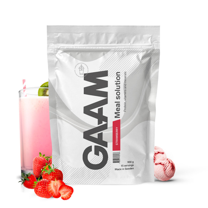 GAAM Meal Solution 900 g Strawberry in the group Bars, Drinks & Snacks / Meal Replacement at Gaamnutrition.com (Proteinbolaget i Sverige AB) (PB-230222-3)