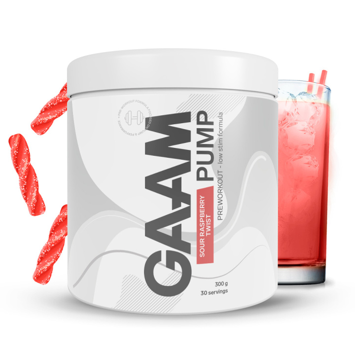 GAAM PUMP 300 g Sour Raspberry Twist in the group Performance / Pre-Workout at Gaamnutrition.com (Proteinbolaget i Sverige AB) (PB-320218-3)