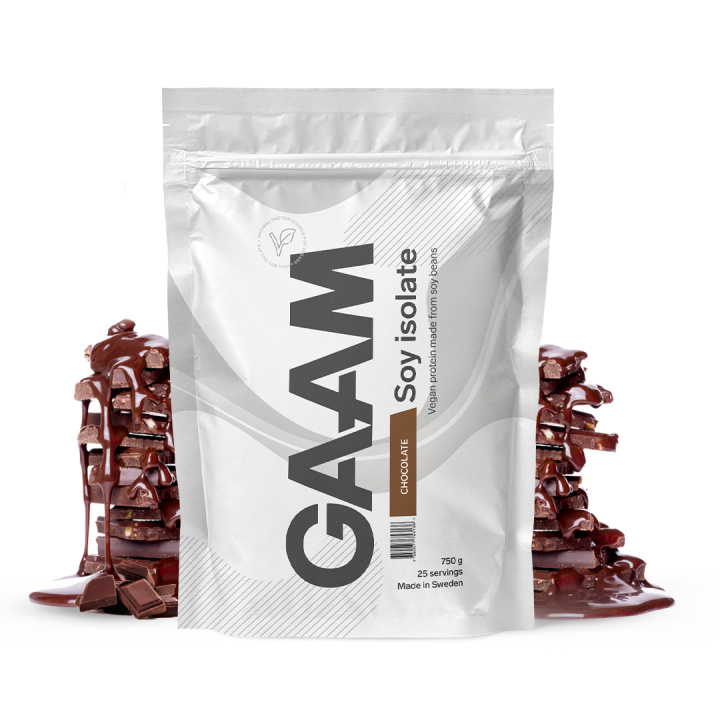 GAAM Soy Isolate 750 g Chocolate in the group Protein / Vegan at Gaamnutrition.com (Proteinbolaget i Sverige AB) (PB-321207-1)