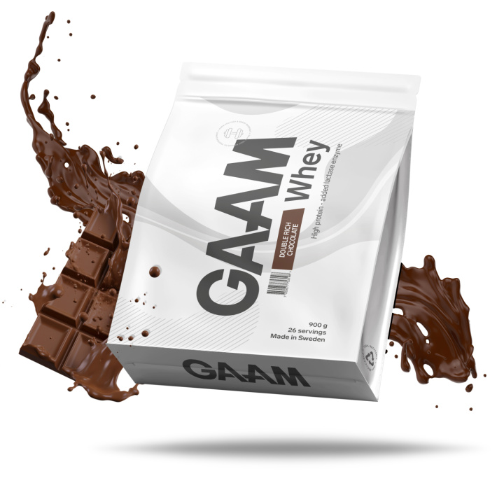 GAAM Whey 900 g Double Rich Chocolate in the group Protein / Whey at Gaamnutrition.com (Proteinbolaget i Sverige AB) (PB-3351-3)