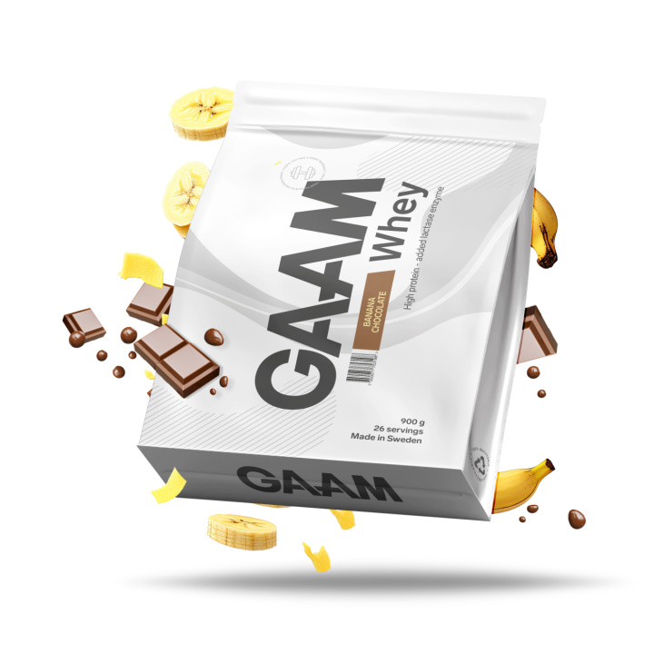 GAAM Whey 900 g Banana Chocolate in the group Protein / Whey at Gaamnutrition.com (Proteinbolaget i Sverige AB) (PB-3351-6)