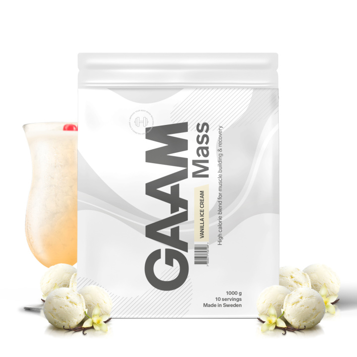 GAAM 100% MASS Premium 1 kg Vanilla ice cream in the group Nutrition / Gainer at Gaamnutrition.com (Proteinbolaget i Sverige AB) (PB-4521-4)