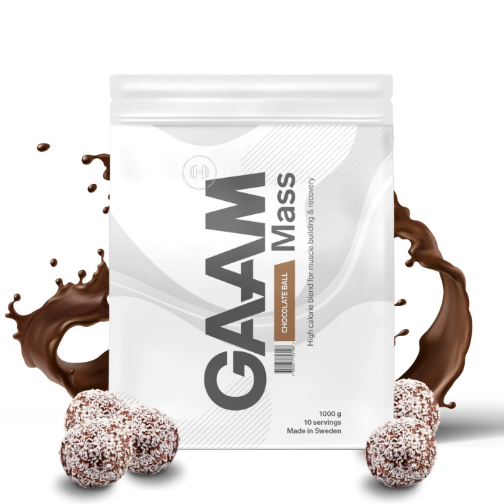 GAAM 100% MASS Premium 1 kg Chocolate Ball in the group Nutrition / Gainer at Gaamnutrition.com (Proteinbolaget i Sverige AB) (PB-4521-5)