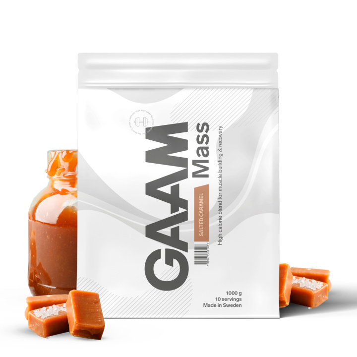 GAAM 100% MASS Premium 1 kg Salted Caramel in the group Nutrition / Gainer at Gaamnutrition.com (Proteinbolaget i Sverige AB) (PB-4521-8)