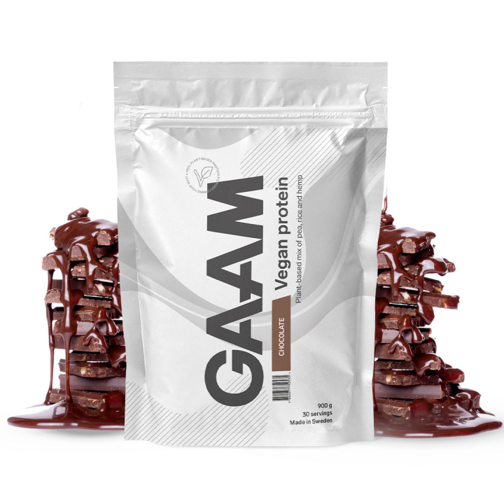 GAAM Vegan Protein 900 g Chocolate in the group Protein / Vegan at Gaamnutrition.com (Proteinbolaget i Sverige AB) (PB-496-1)