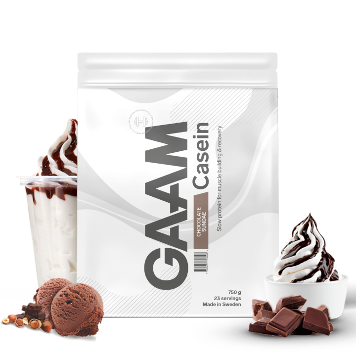 GAAM 100% Casein Premium 750 g Chocolate Sundae in the group Protein / Casein at Gaamnutrition.com (Proteinbolaget i Sverige AB) (PB-57526-2)
