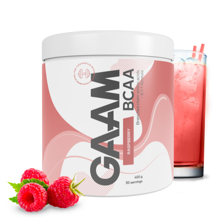GAAM BCAA 400 g Raspberry in the group Nutrition / Amino Acids at Gaamnutrition.com (Proteinbolaget i Sverige AB) (PB-5851-15)