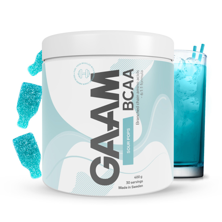 GAAM BCAA 400 g Sour Pops in the group Nutrition / Amino Acids at Gaamnutrition.com (Proteinbolaget i Sverige AB) (PB-5851-2)