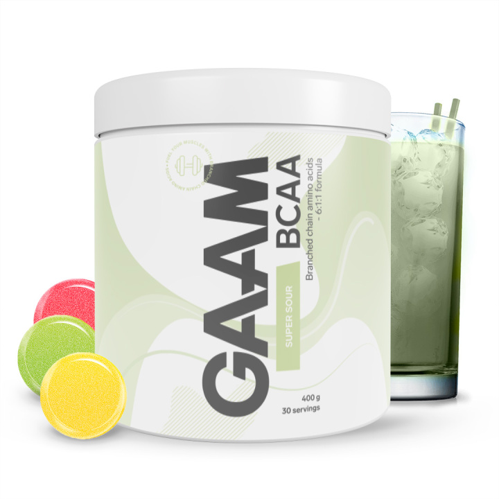 GAAM BCAA 400 g Super sour in the group Nutrition / Amino Acids at Gaamnutrition.com (Proteinbolaget i Sverige AB) (PB-5851-6)
