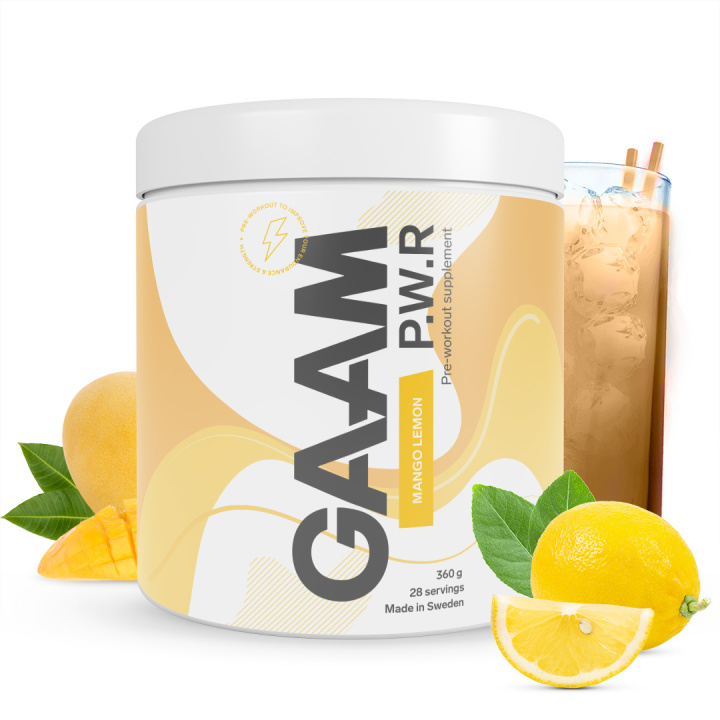 GAAM P.W.R 360 g Mango Lemon in the group Performance / Pre-Workout at Gaamnutrition.com (Proteinbolaget i Sverige AB) (PB-6006-10)