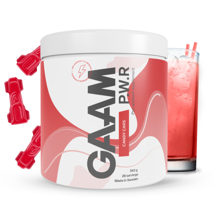 GAAM P.W.R 360 g Candy Cars in the group Performance / Pre-Workout at Gaamnutrition.com (Proteinbolaget i Sverige AB) (PB-6006-11)