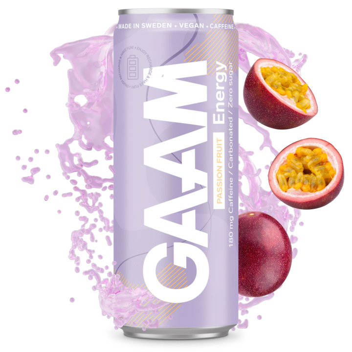 GAAM Energy 330 ml Passion Fruit in the group Bars, Drinks & Snacks / Drinks at Gaamnutrition.com (Proteinbolaget i Sverige AB) (PB-6268-20)