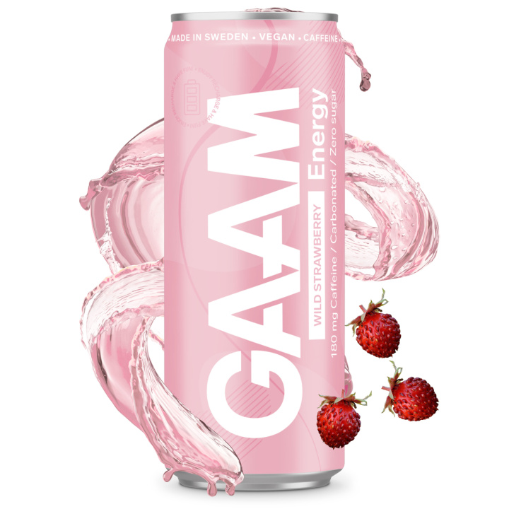 GAAM Energy 330 ml Wild Strawberry in the group Bars, Drinks & Snacks / Drinks at Gaamnutrition.com (Proteinbolaget i Sverige AB) (PB-6268-23)
