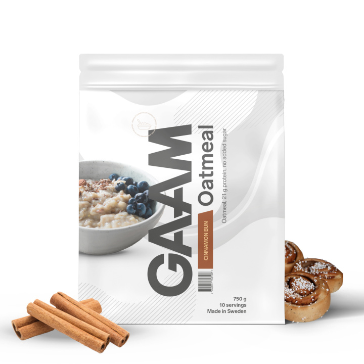 GAAM Oatmeal 750 g Cinnamon Bun in the group Bars, Drinks & Snacks / Food at Gaamnutrition.com (Proteinbolaget i Sverige AB) (PB-6705-1)