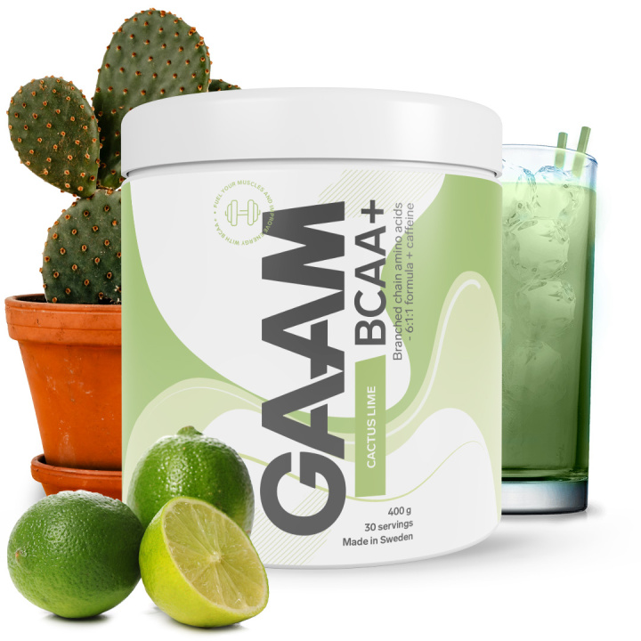 GAAM BCAA + Caffeine 400 g Cactus Lime in the group Nutrition / Amino Acids at Gaamnutrition.com (Proteinbolaget i Sverige AB) (PB-73732-5)