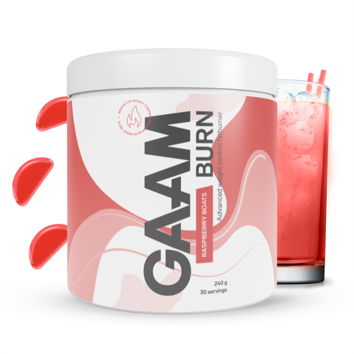 GAAM Burn 240 g Raspberry boats in the group Nutrition / Burners at Gaamnutrition.com (Proteinbolaget i Sverige AB) (PB-8426-1)