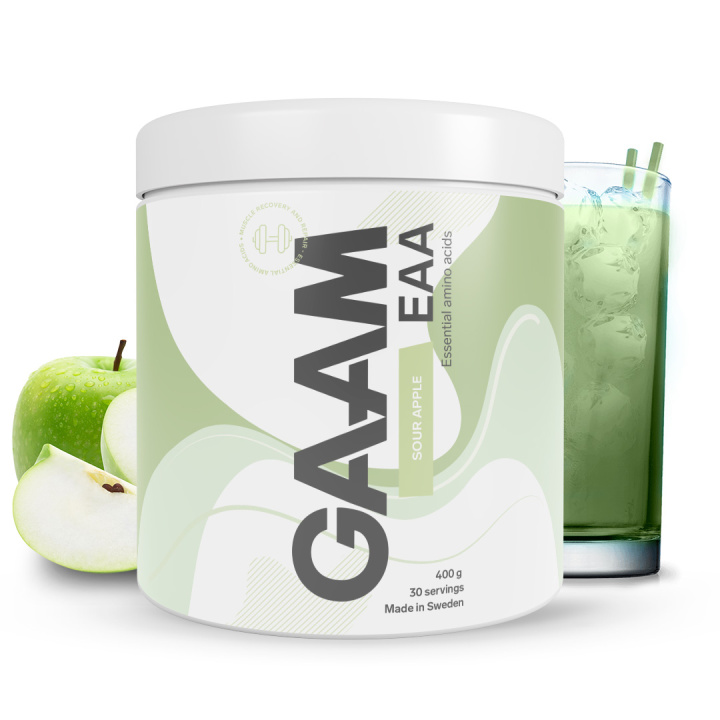 GAAM EAA 400 g Sour Apple in the group Nutrition / Amino Acids at Gaamnutrition.com (Proteinbolaget i Sverige AB) (PB-8747-11)